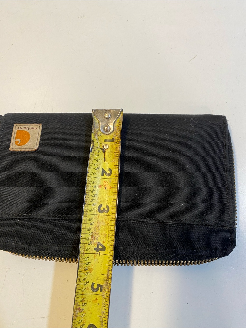 Carhartt Nylon Duck Lay Flay Black Zip Phone Wallet Case with Logo Patch - Picture 6 of 7